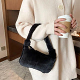 Soft Plush Hobos Shoulder Bag Furry Ladies Clutch Purse