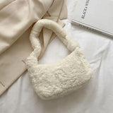 Soft Plush Hobos Shoulder Bag Furry Ladies Clutch Purse