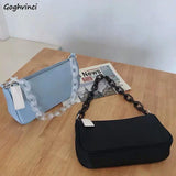 Solid Chain Shoulder Bag Zipper Female Handbag