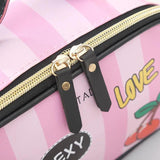 Makeup Case Leather Portable Women Cosmetic Bag Multifunction Travel Toiletry
