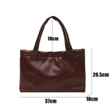 Solid Women Large Capacity Shoulder Handbags Totes PU Leather Female Bags