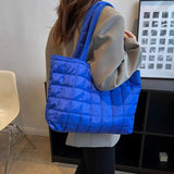 Large Capacity Nylon Winter Shoulder Bag Solid Handbags Cotton Tote Bags
