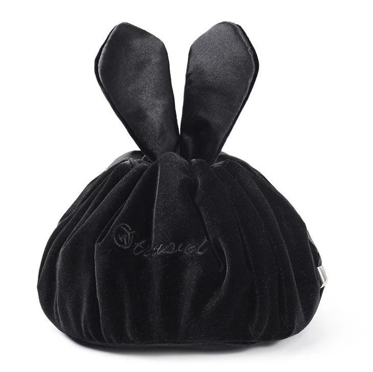 Velvet Soft Makeup Bag Drawstring Rabbit Ear Travel Cosmetic Organizer