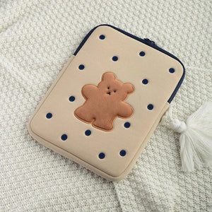 Korean Biscuit Bear Tablet Case for iPad Pro 9.7 11 13 15.6 inch