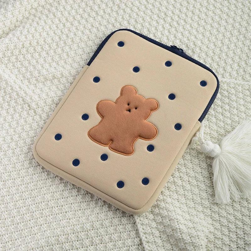 Korean Biscuit Bear Tablet Case for iPad Pro 9.7 11 13 15.6 inch