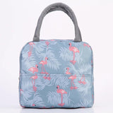 Flamingo Flowers Lunchbox Thermal Insulation Food Lunch Bag