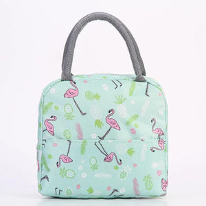 Flamingo Flowers Lunchbox Thermal Insulation Food Lunch Bag