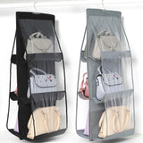 6 Pocket Foldable Hanging Bag 3 Layers Folding Shelf Bag Purse Handbag Organizer