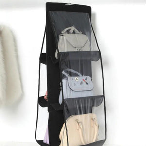 6 Pocket Foldable Hanging Bag 3 Layers Folding Shelf Bag Purse Handbag Organizer