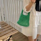 Bohemian Mesh Clutch Rope Wrist Bag Beach Bucket Bag