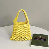 Bohemian Mesh Clutch Rope Wrist Bag Beach Bucket Bag