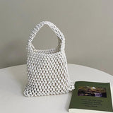 Bohemian Mesh Clutch Rope Wrist Bag Beach Bucket Bag