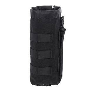 Canvas Water Bottle Holder with Shoulder Strap, Insulated Mesh Carrier Bag