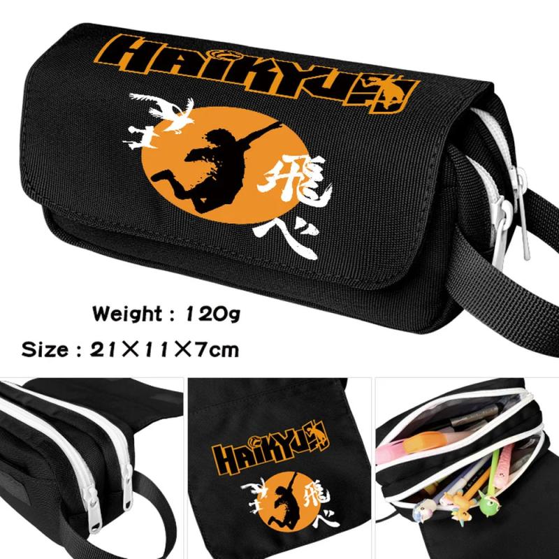 Anime Haikyuu Cartoon Pencil Case Zipper Pen Cosmetic Stationery Bag