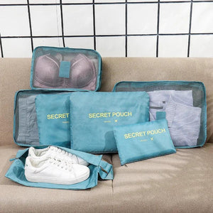 6pcs Travel Storage Bag Set Clothes Underwear Shoes Organizer