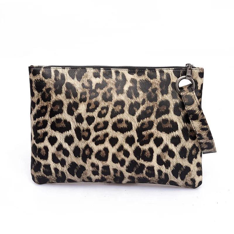 Leopard Print Clutch Wallet Crossbody Bag