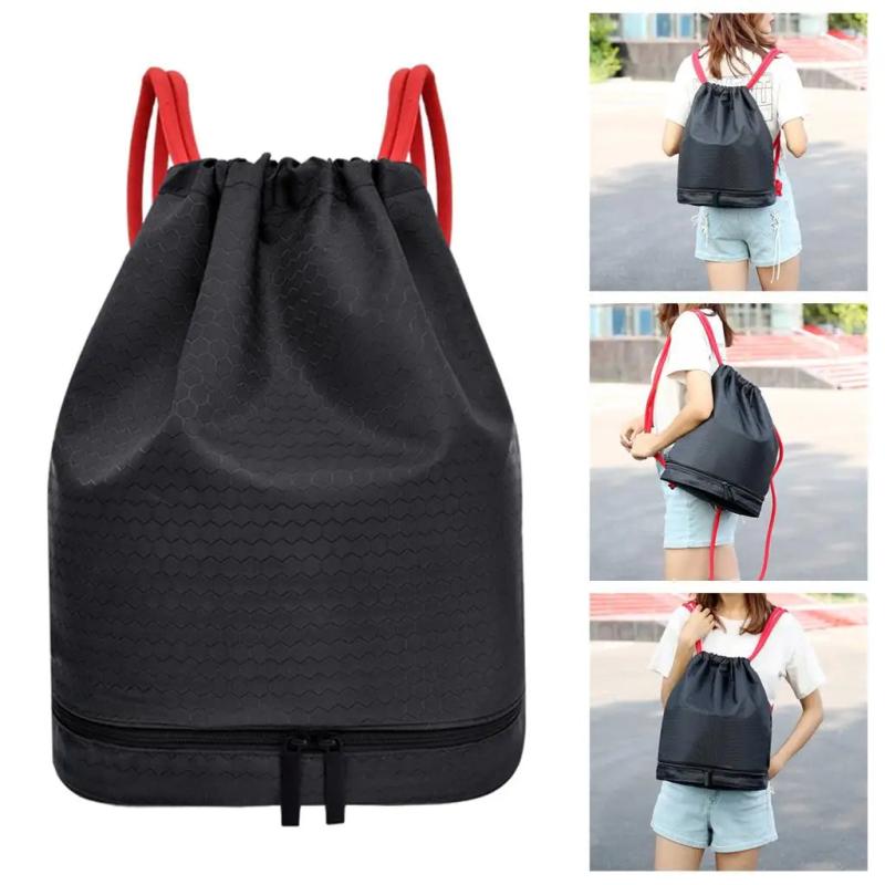Drawstring Backpack Bags Waterproof Polyester Bag for Gym Travel