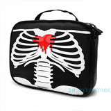 Skeleton Bleeding Heart USB Charge Backpack School Travel Laptop Bag
