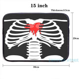 Skeleton Bleeding Heart USB Charge Backpack School Travel Laptop Bag