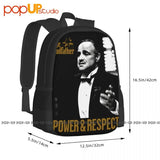 Godfather Power Respect Backpack Large Capacity Vintage Portable