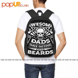 Dad Tattoo Beard Backpack Large Capacity Art Print Shopping Bag
