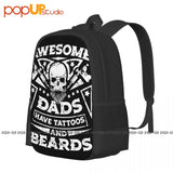 Dad Tattoo Beard Backpack Large Capacity Art Print Shopping Bag