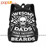 Dad Tattoo Beard Backpack Large Capacity Art Print Shopping Bag
