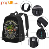 Army Silent Death Green Berets Skull Backpack Large Capacity Vintage Art Print