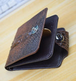 Vintage Crocodile Men's Wallet Short Purse Leather Billetera