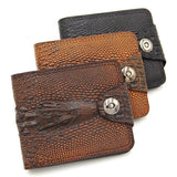 Vintage Crocodile Men's Wallet Short Purse Leather Billetera