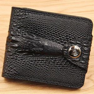 Vintage Crocodile Men's Wallet Short Purse Leather Billetera