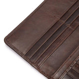 Vintage Men's Leather Long Wallet Thin Purse Multi-card Clutch Organizer
