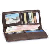 Vintage Men's Leather Long Wallet Thin Purse Multi-card Clutch Organizer