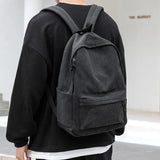 Men's Canvas Schoolbag Student Backpack