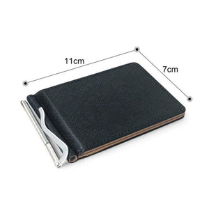 Men Short Skin Wallet PU Leather Money Clip Thin Purses