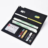 Men's Ultra Slim Long Wallet Solid Leather Short Purse