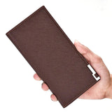 Men's Ultra Slim Long Wallet Solid Leather Short Purse