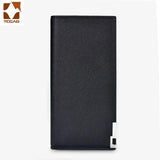 Men's Ultra Slim Long Wallet Solid Leather Short Purse