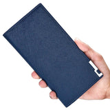 Men's Ultra Slim Long Wallet Solid Leather Short Purse