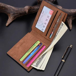 Minimalist Men's Short Wallet Retro Youth Ultra-thin Dollar Bill Wallet