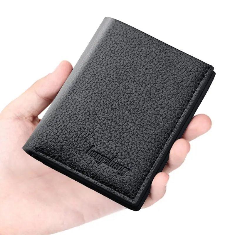 Mini Slim Wallet Male Partmon Casual Leather PU Portfel Purse