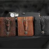 Men's Leather Short Wallet Vintage Crocodile Pattern