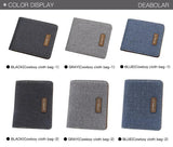 Men's Short Wallet Cowboy Canvas Business Male Thin Small Money