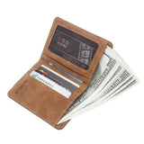 Men's Short Wallet Cowboy Canvas Business Male Thin Small Money