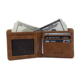 Men's Short Wallet Cowboy Canvas Business Male Thin Small Money