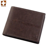 Men's Vintage Brown Slim Wallet Short Dollar Bifold