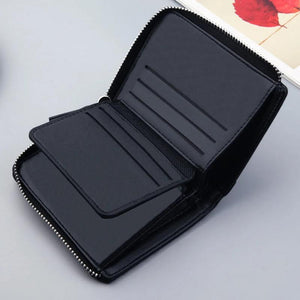 Short Casual Wallet Men PU Leather Small Zipper Coins Bag