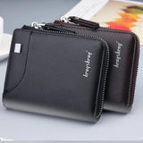 Short Casual Wallet Men PU Leather Small Zipper Coins Bag