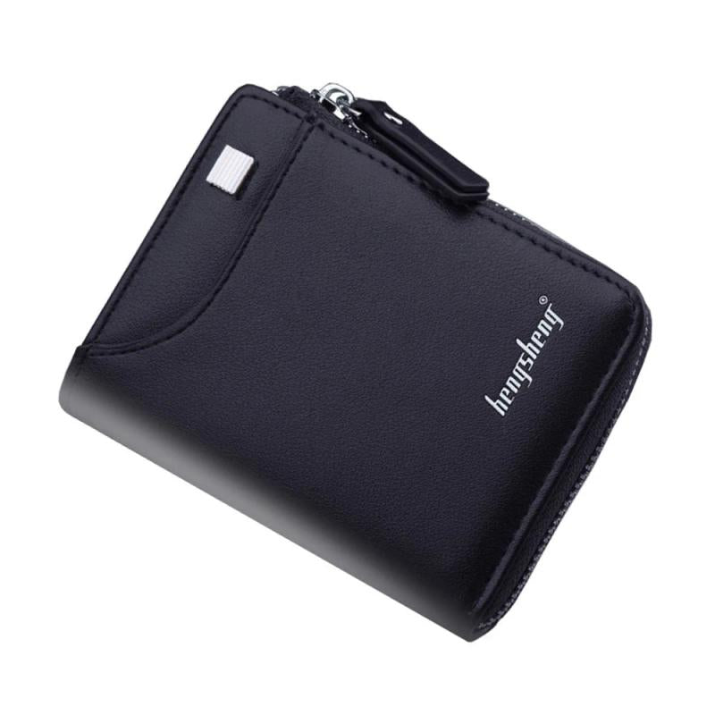 Short Casual Wallet Men PU Leather Small Zipper Coins Bag