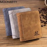 Retro Frosted Leather Men's Short Wallet Multi-Card Youth Wallet